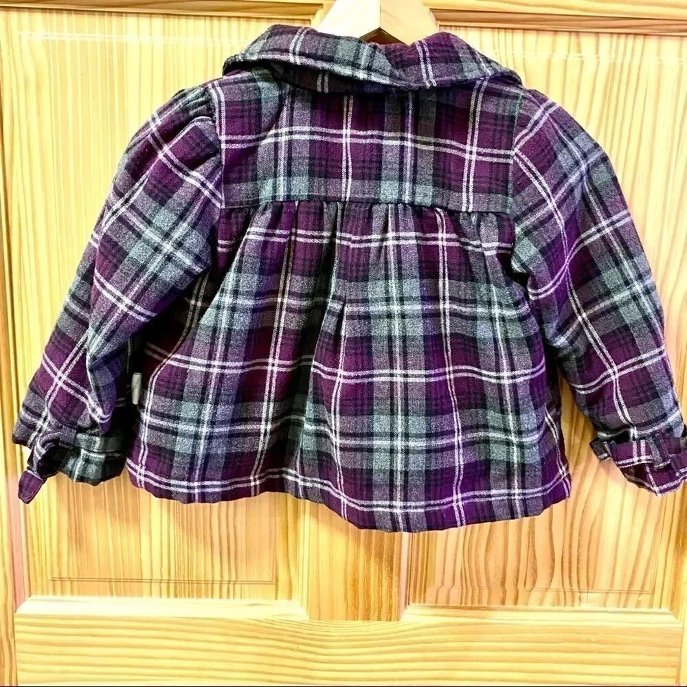Calvin Klein Plaid Swing Coat Girls Checked Jacket